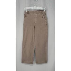 Spanx Pants Womens Small Brown Wide Leg Cropped High Rise Pull On Trousers